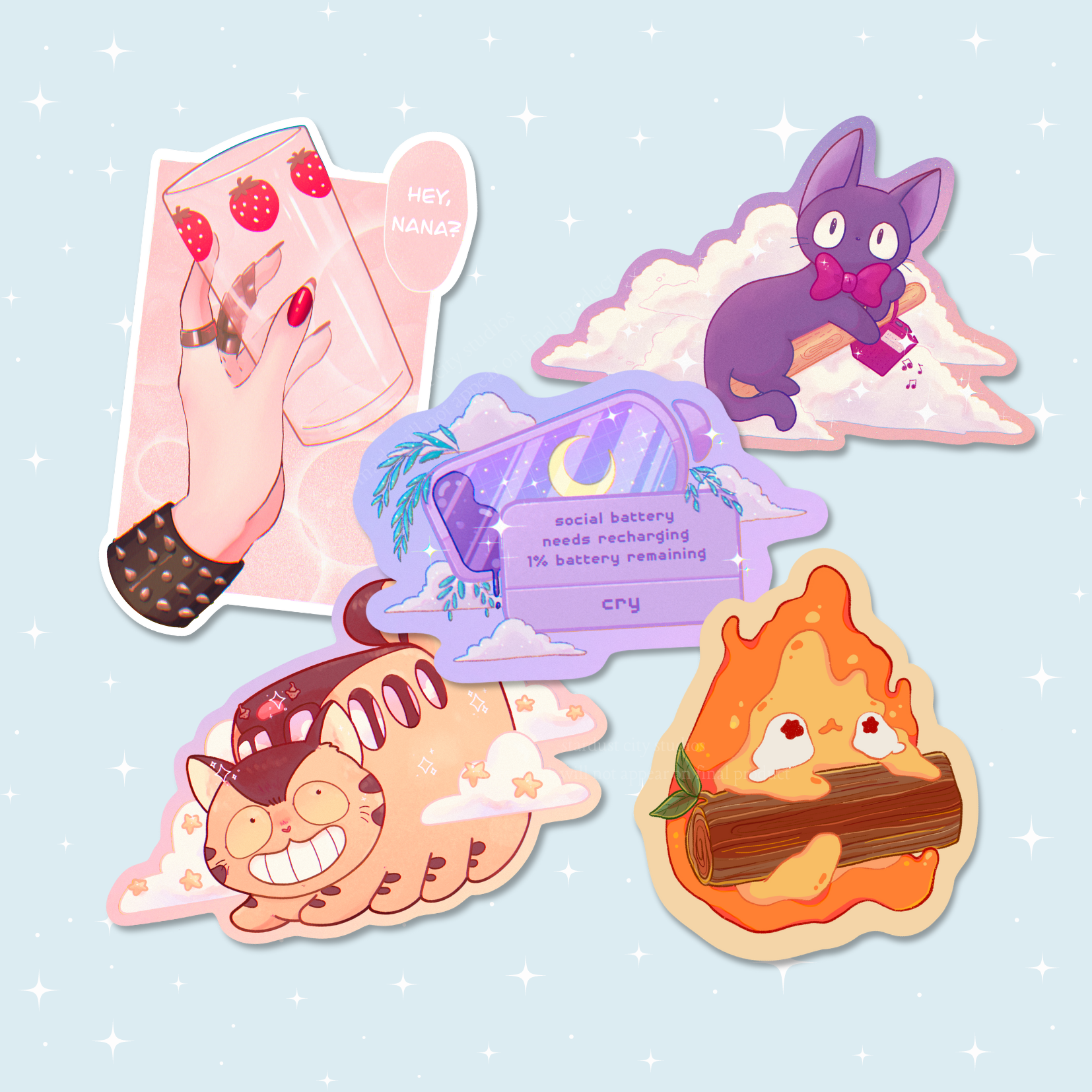 cozy anime stickers, posters, and more | STARDUST CITY by liz marie